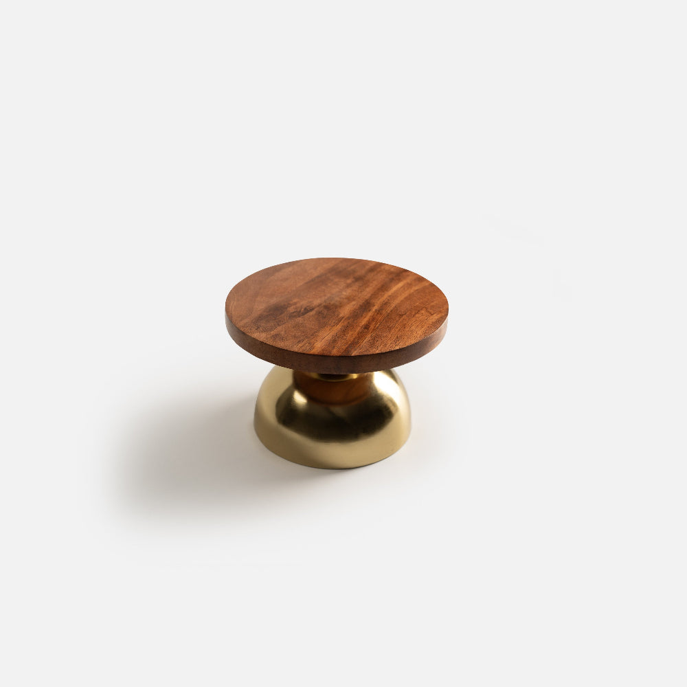 Wooden knob on a white background