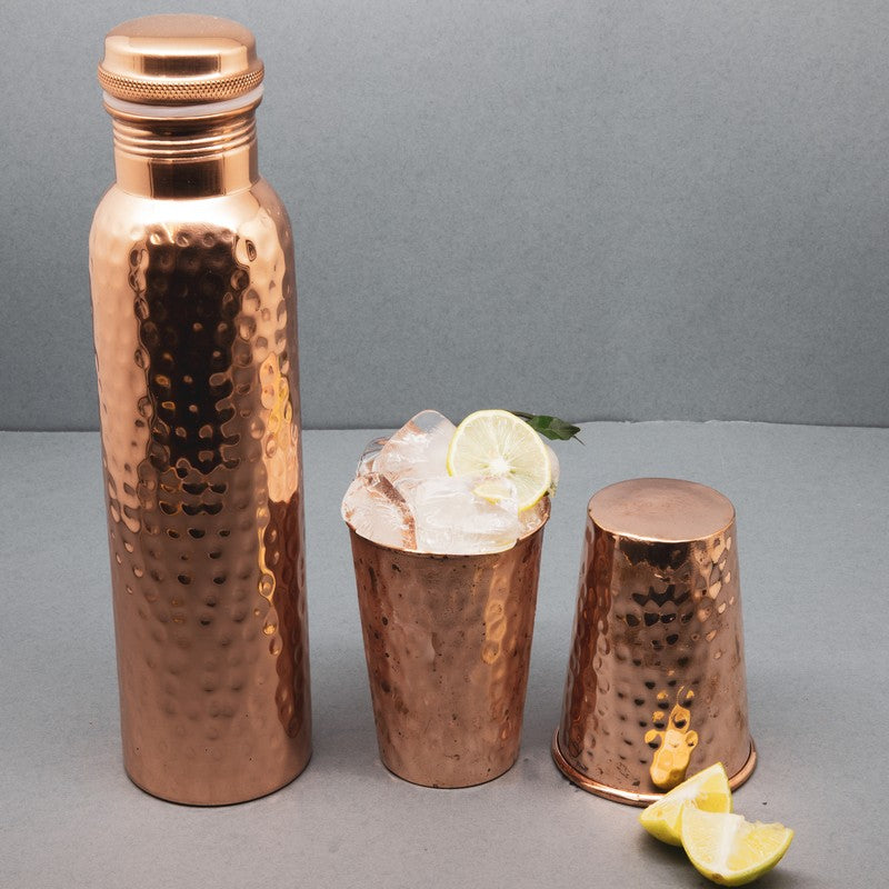 Hammered Copper Bottle for Water 900 ml