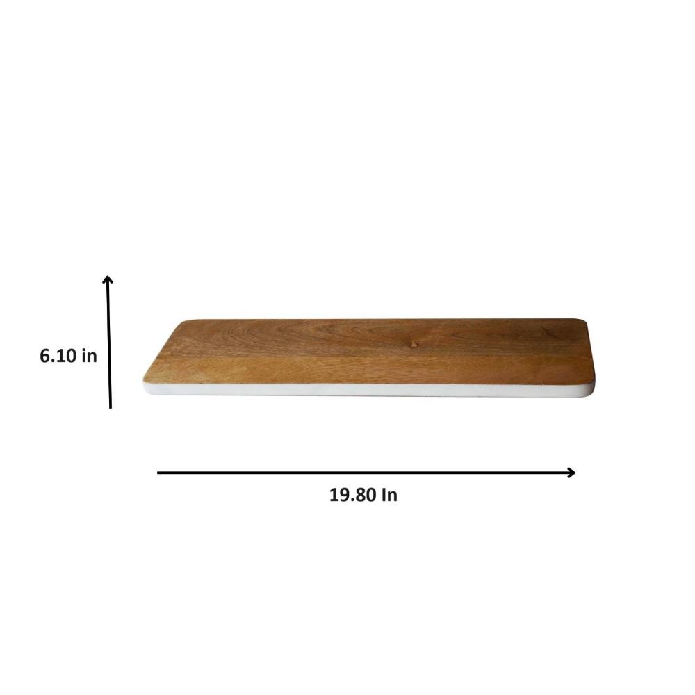 White Border Linear Chopping Board Cum Server