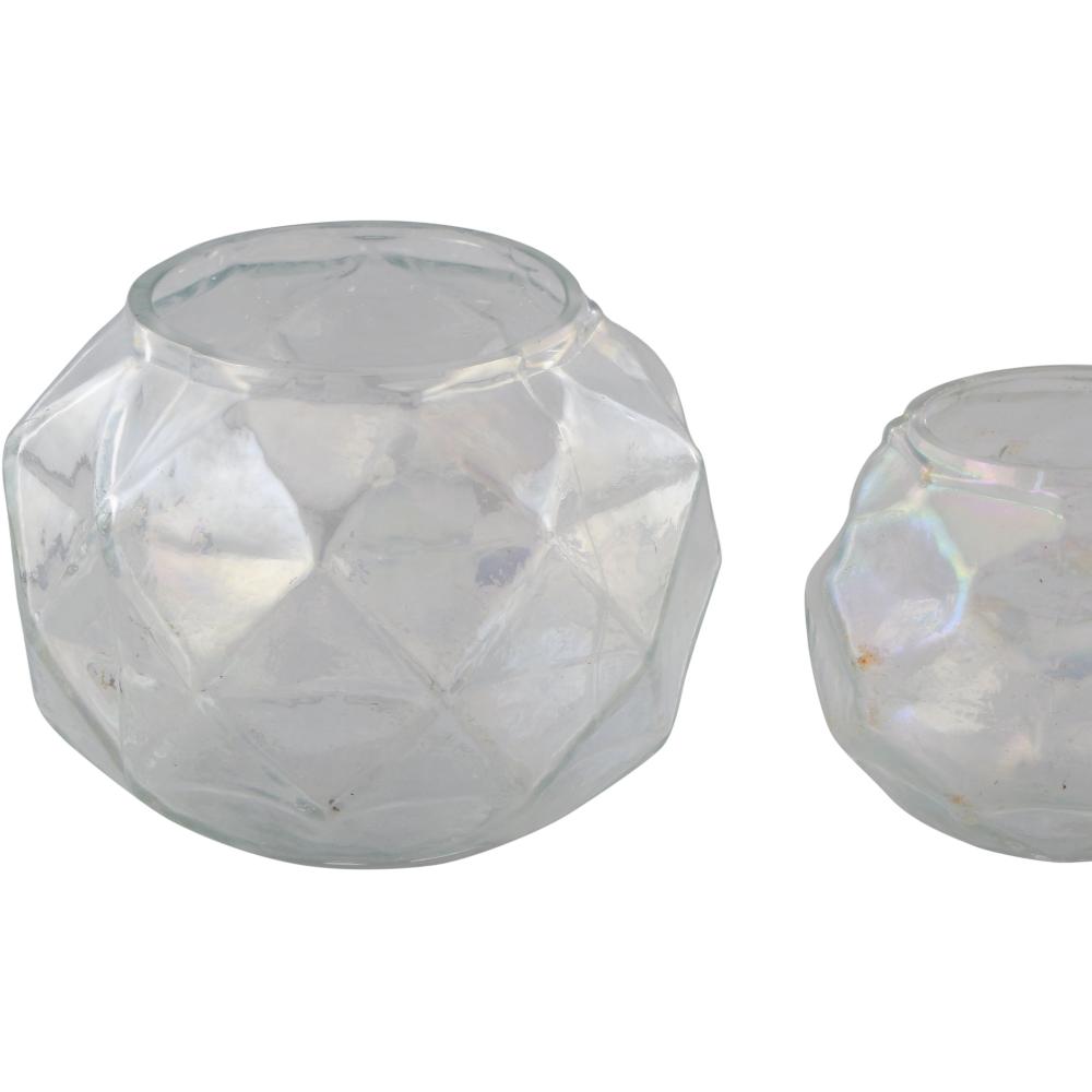 Rainbow Glass Votive cum Vase 5.5 inches (set of 2)