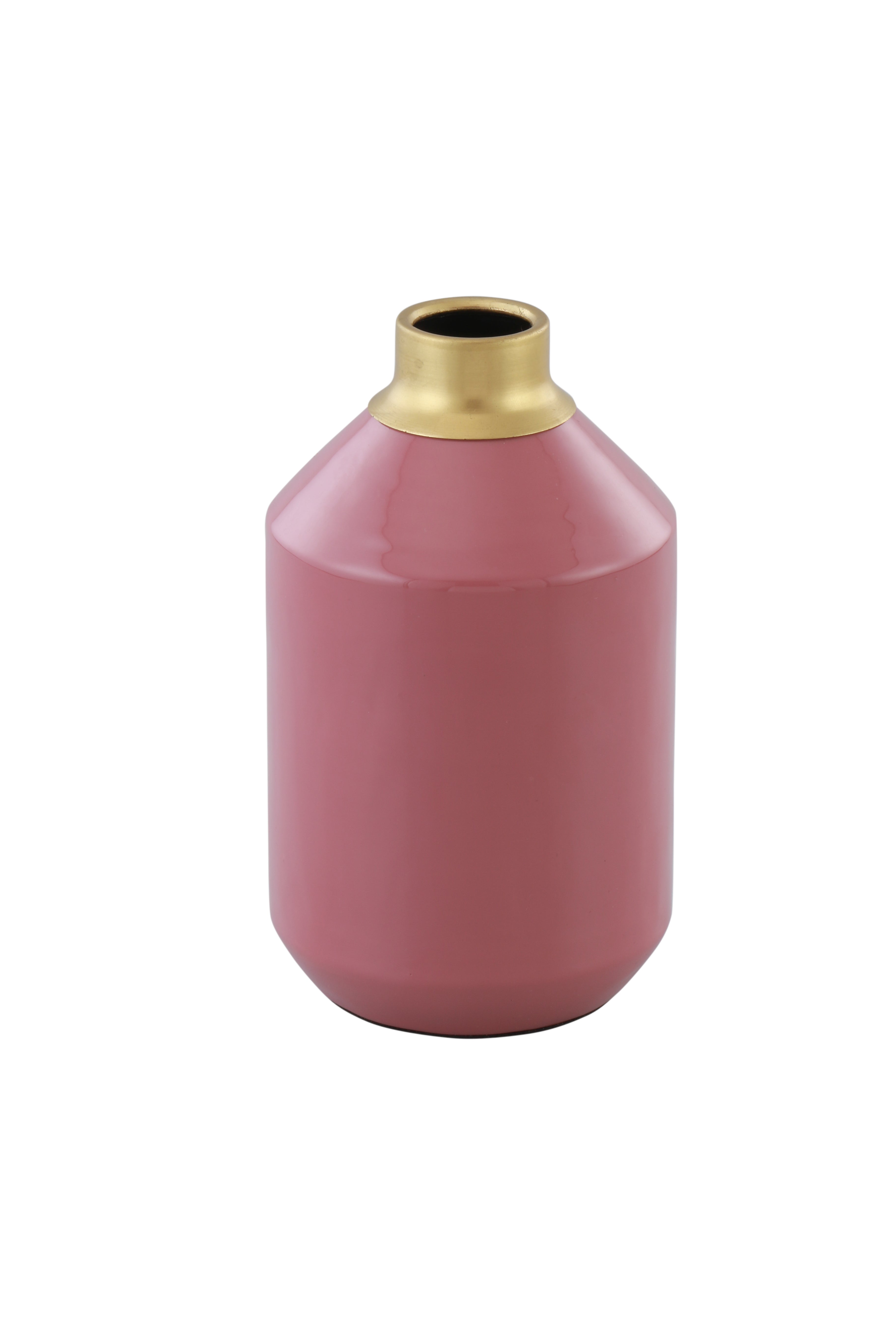 Merak Pink Metal Vase 9 inches