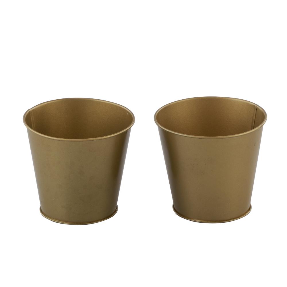Elegant Gold Finish Metal Buckets – Multipurpose Storage & Table Decor