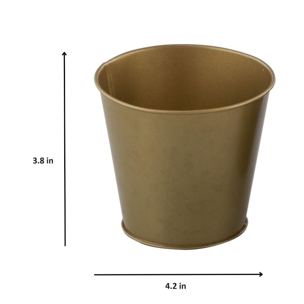 Elegant Gold Finish Metal Buckets – Multipurpose Storage & Table Decor