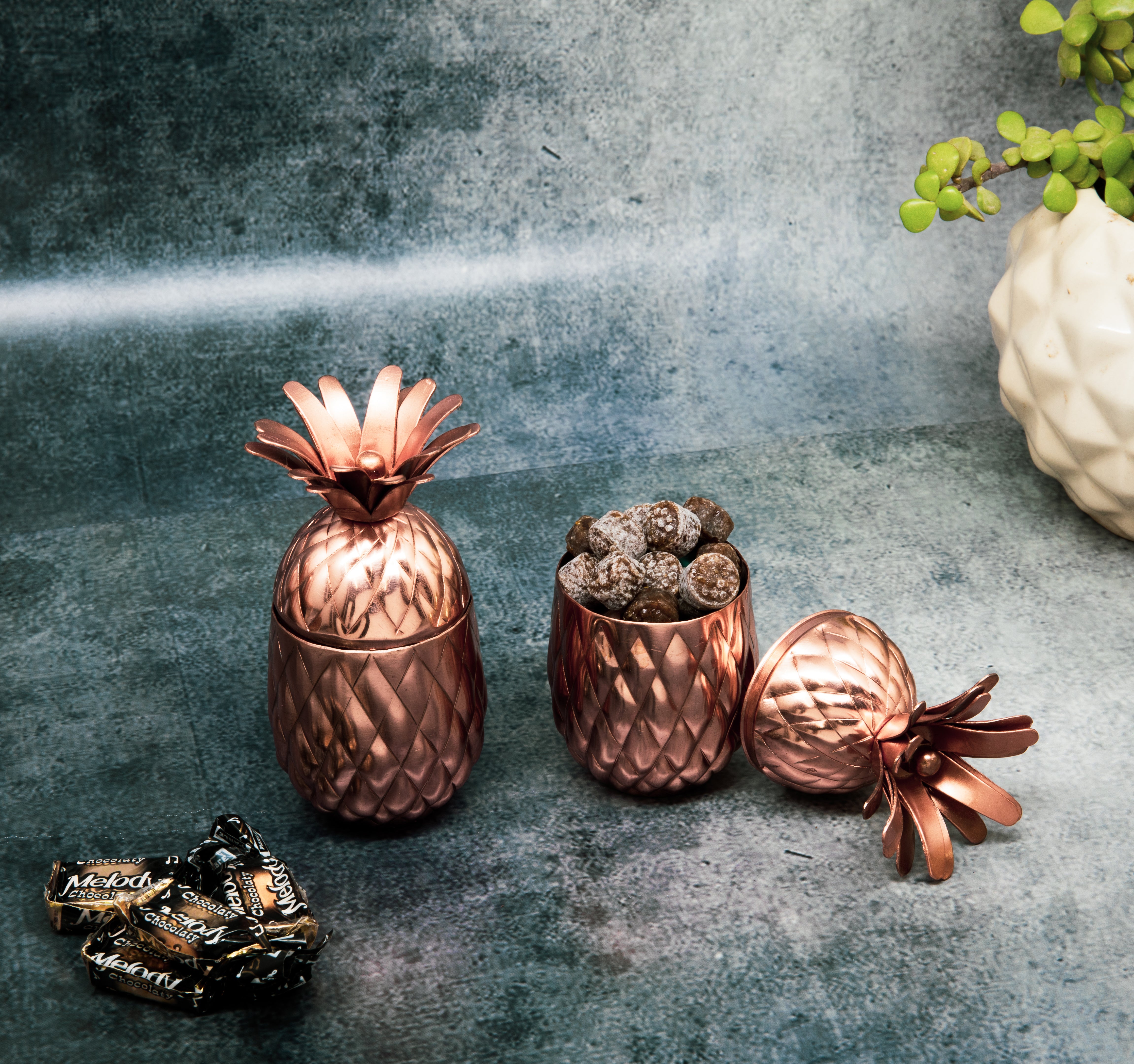 Pineapple Decorative Mukhwas Supari Set- Copper Finish