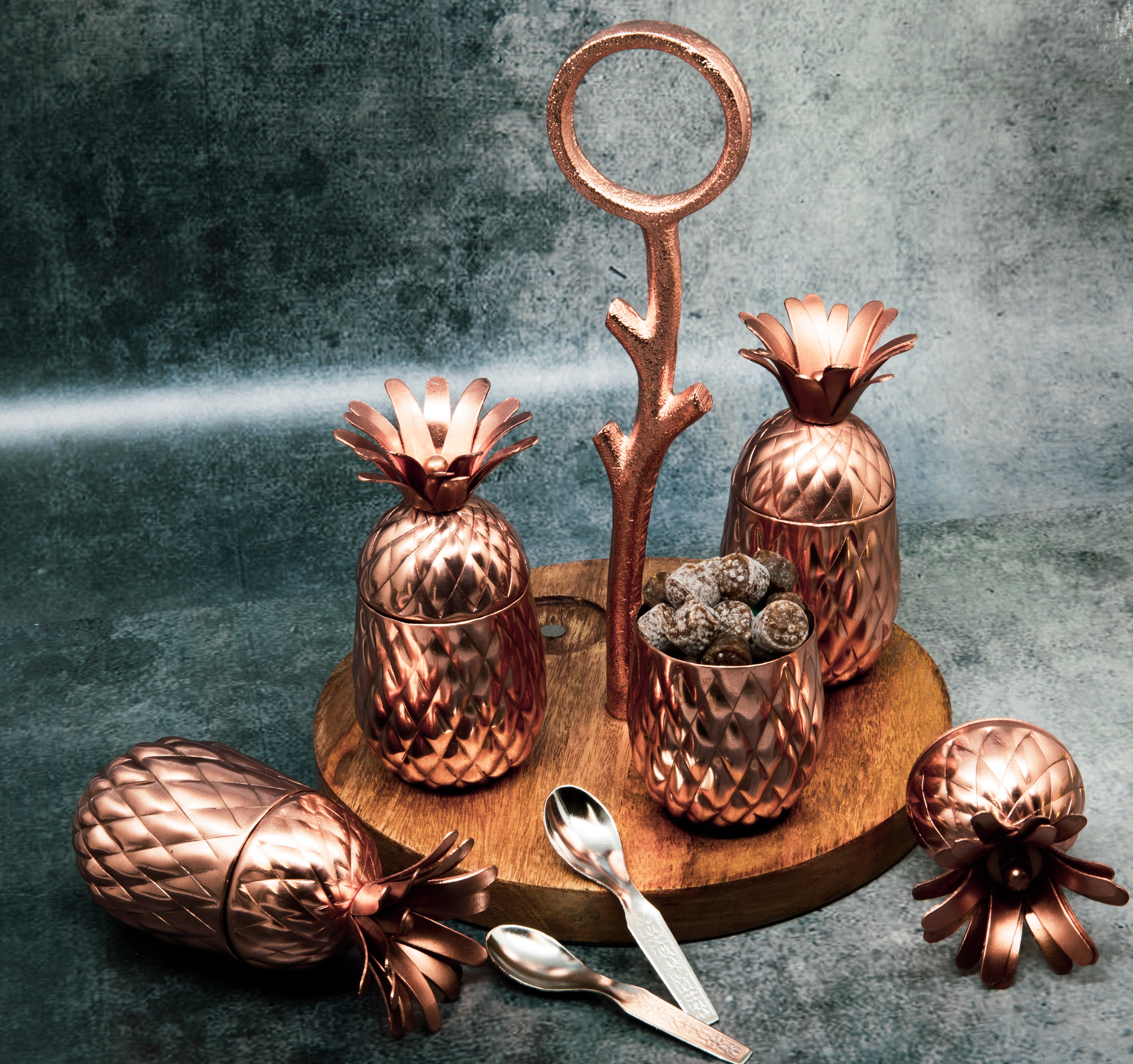 Pineapple Decorative Mukhwas Supari Set- Copper Finish