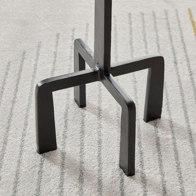 Crisp Black Aluminum Accent End Table