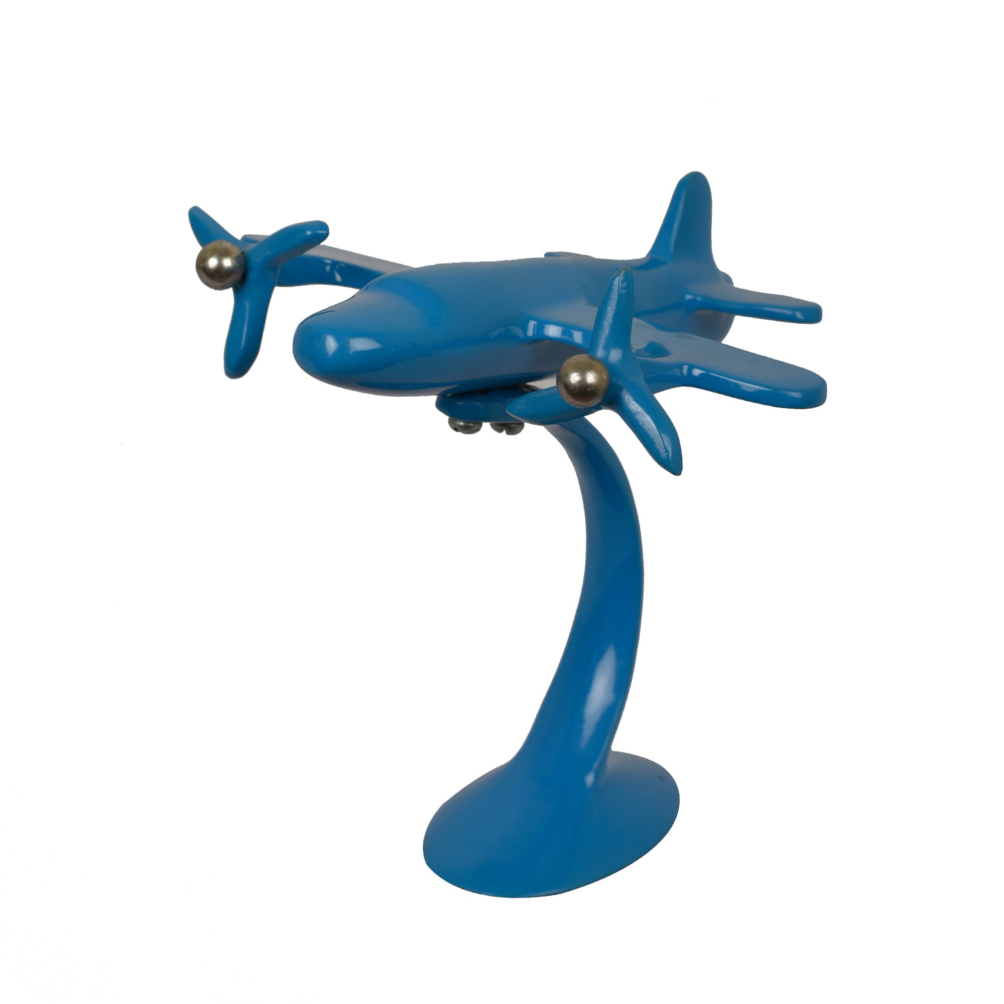Aeroplane Sculpture 7 inches tall Blue