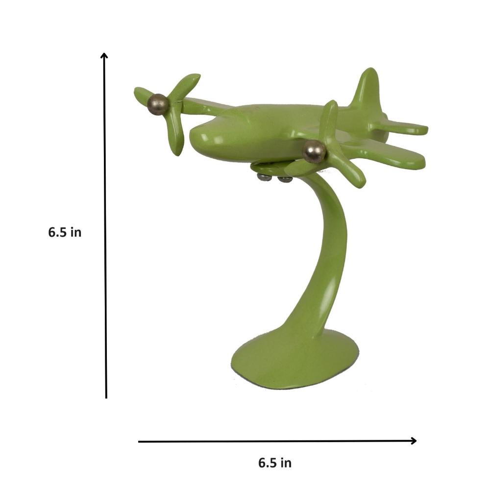 Manor House Aeroplane Sculpture 6.5 inches Tall Green