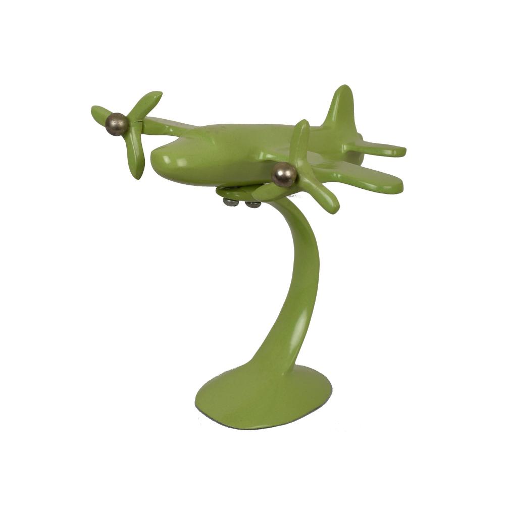 Manor House Aeroplane Sculpture 6.5 inches Tall Green