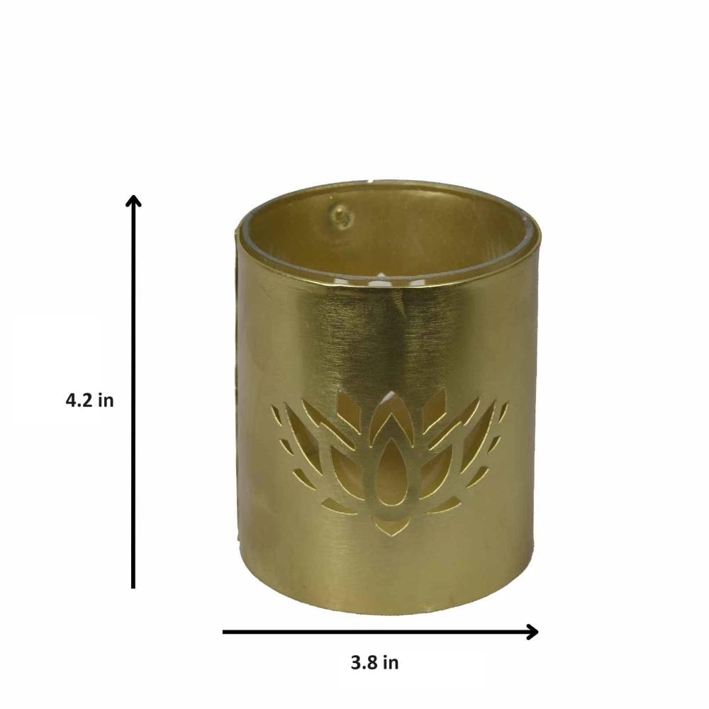 Manor House Roshni Lotus Pillar Candle Holder 4 inches
