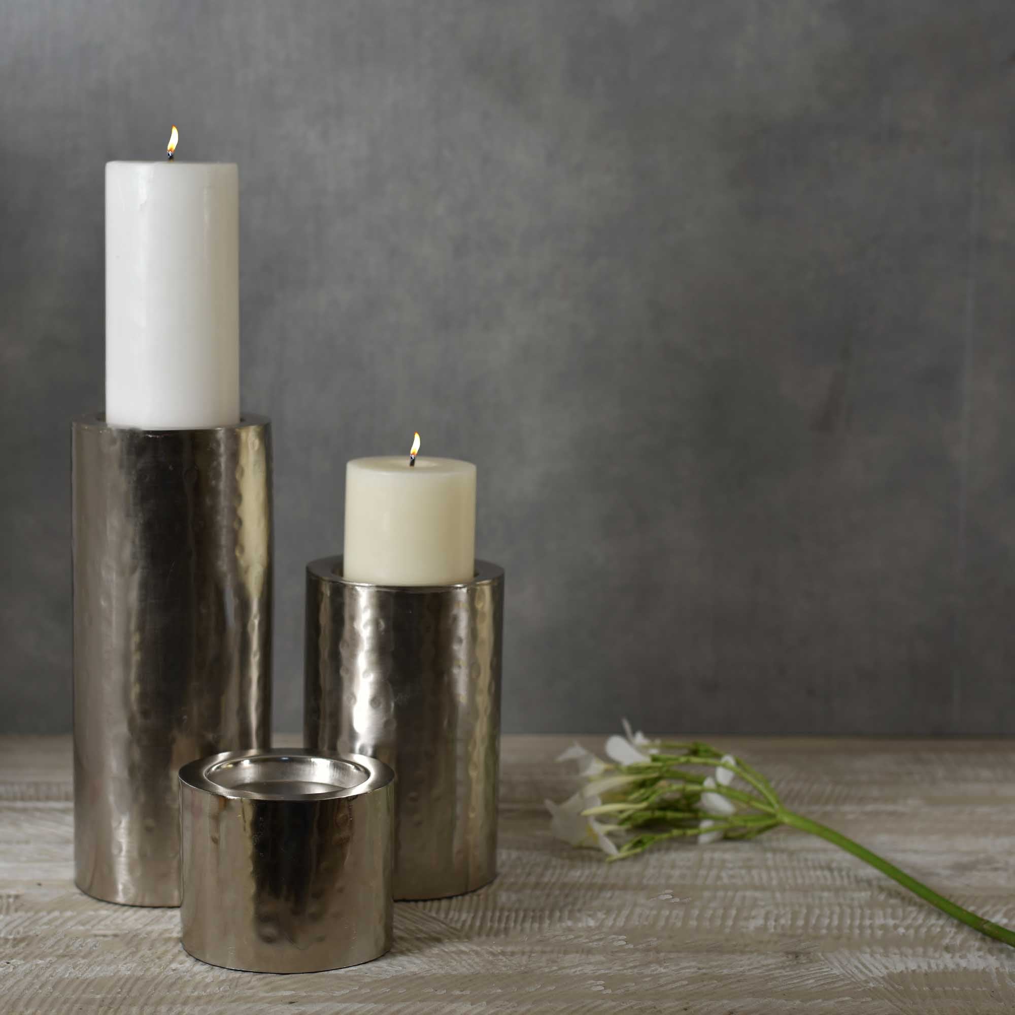 Pillar Candle Holder Set of 3 (11 inches, 7 inches and 3 inches)