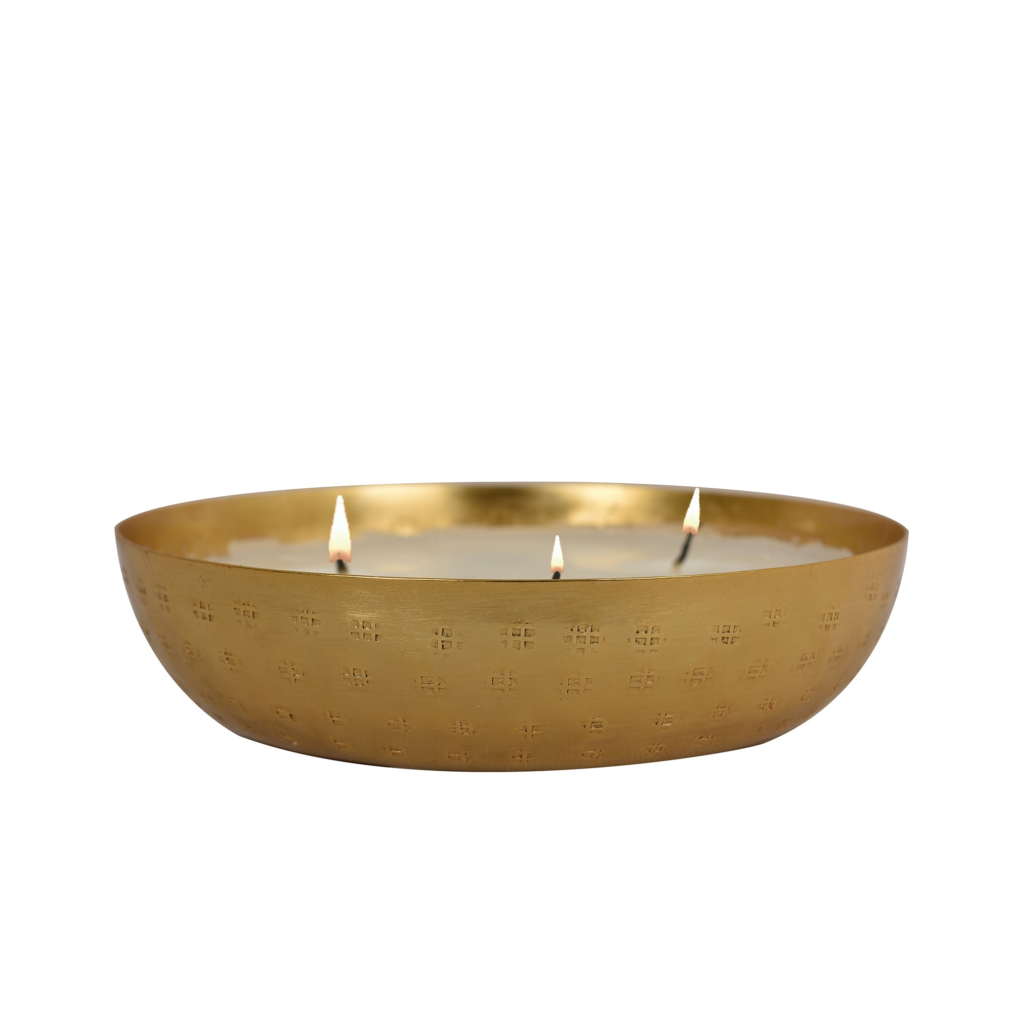 Roshni Scented Flovored Wax Filled Metal Bowl Urli 6 inches