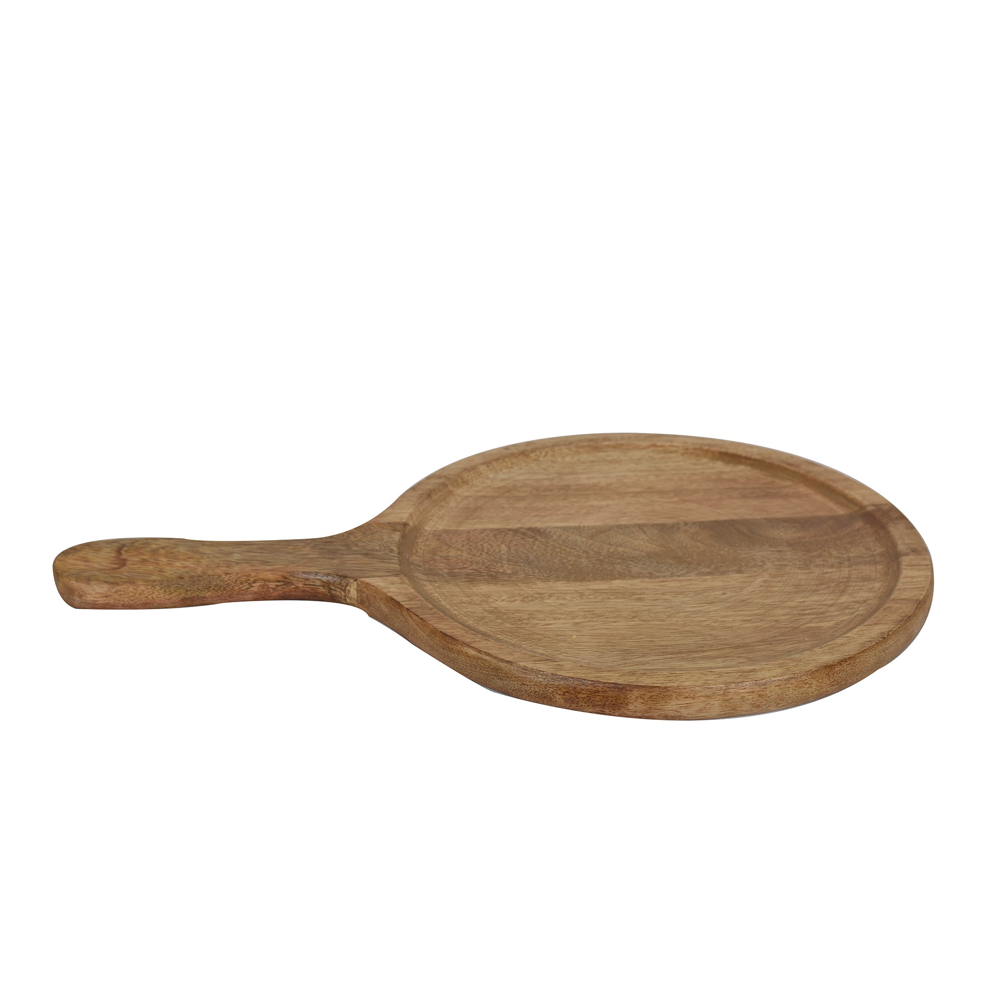 Aachman Wooden Round Platter with Handle 17 inches