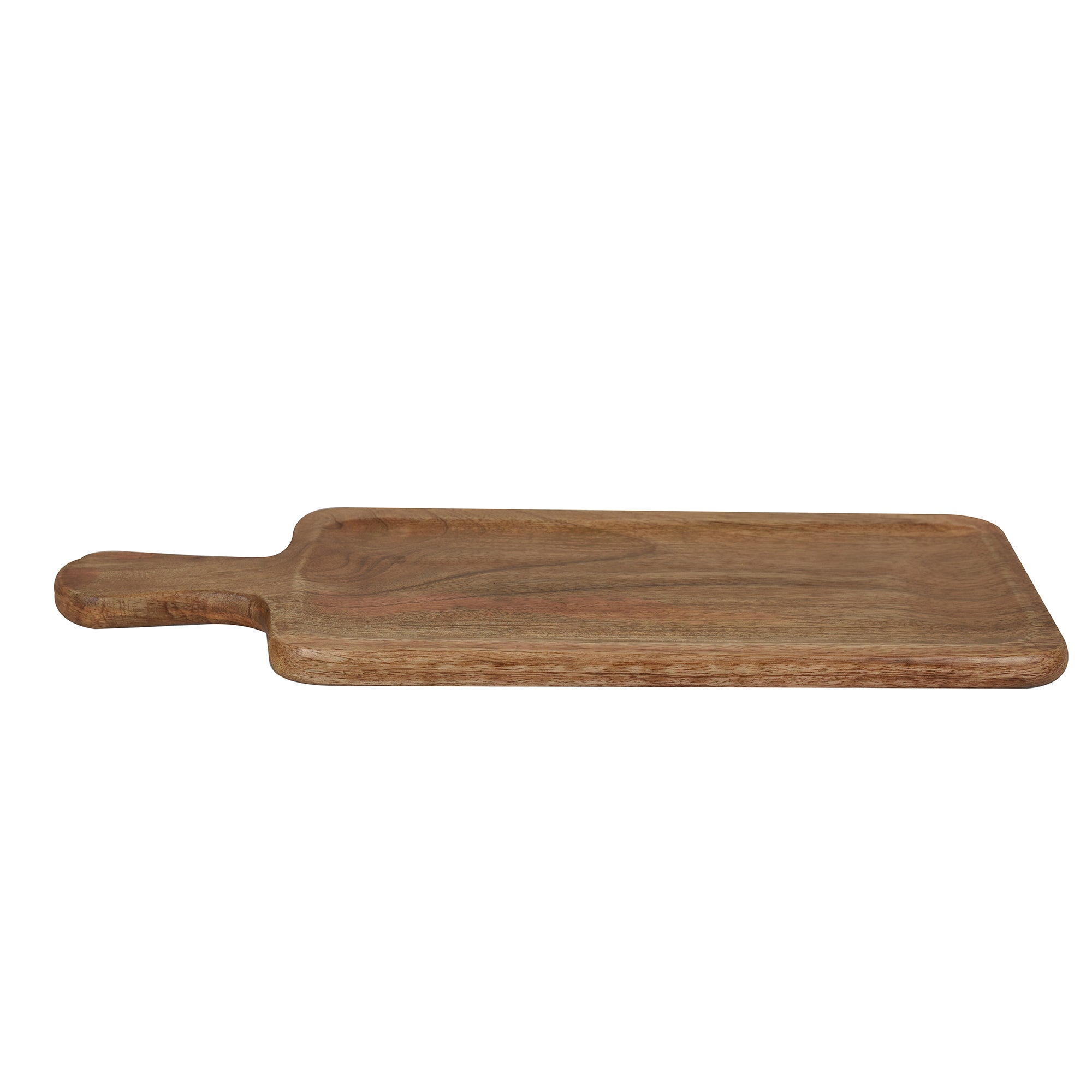 Aachman Wooden Rectangle Grooved Platter with Handle 17 inches