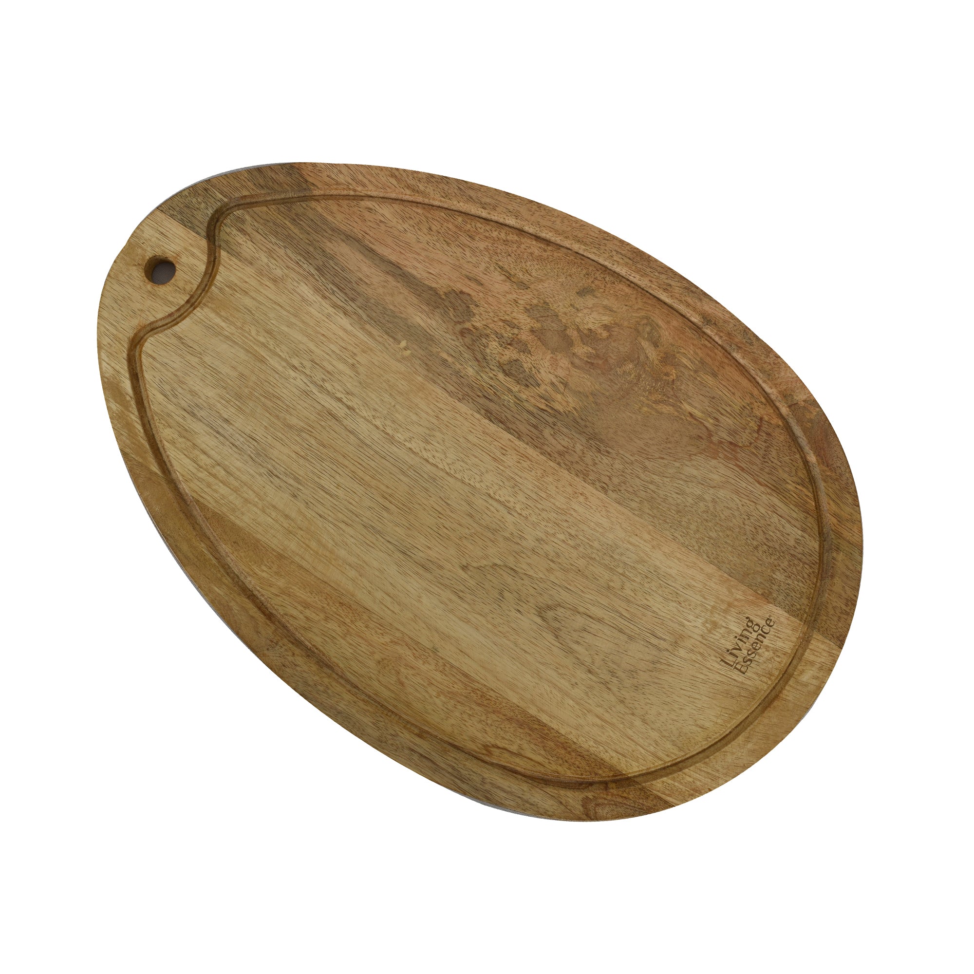 Aachman Wooden Oval Grooved Platter Cheese Board 17.5 inches