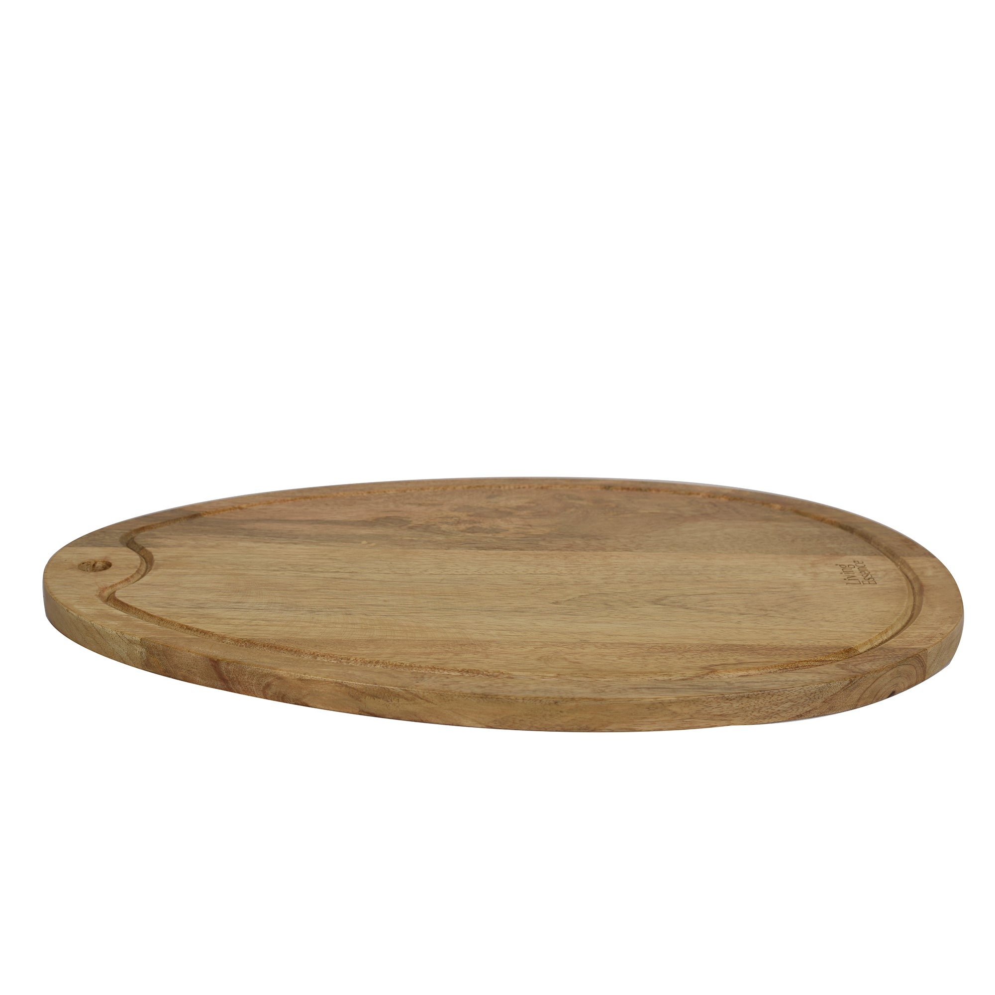 Aachman Wooden Oval Grooved Platter Cheese Board 17.5 inches