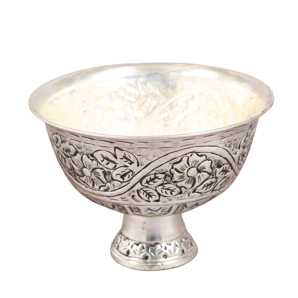 Azrou Silver Finish Bowl 6.2 inch tall