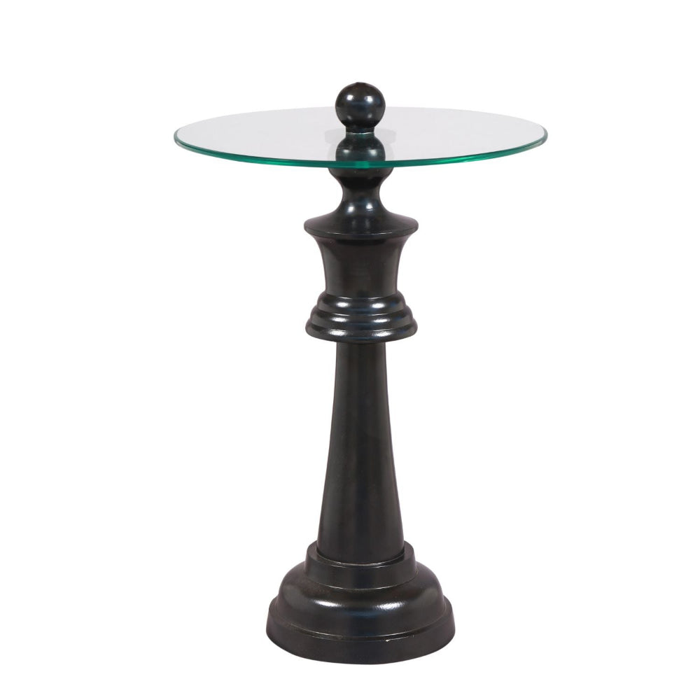 Black Chess King Base with Glass Top