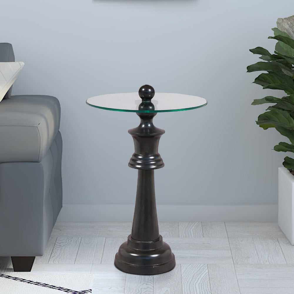 Manor House Black Chess King Base with Glass Top