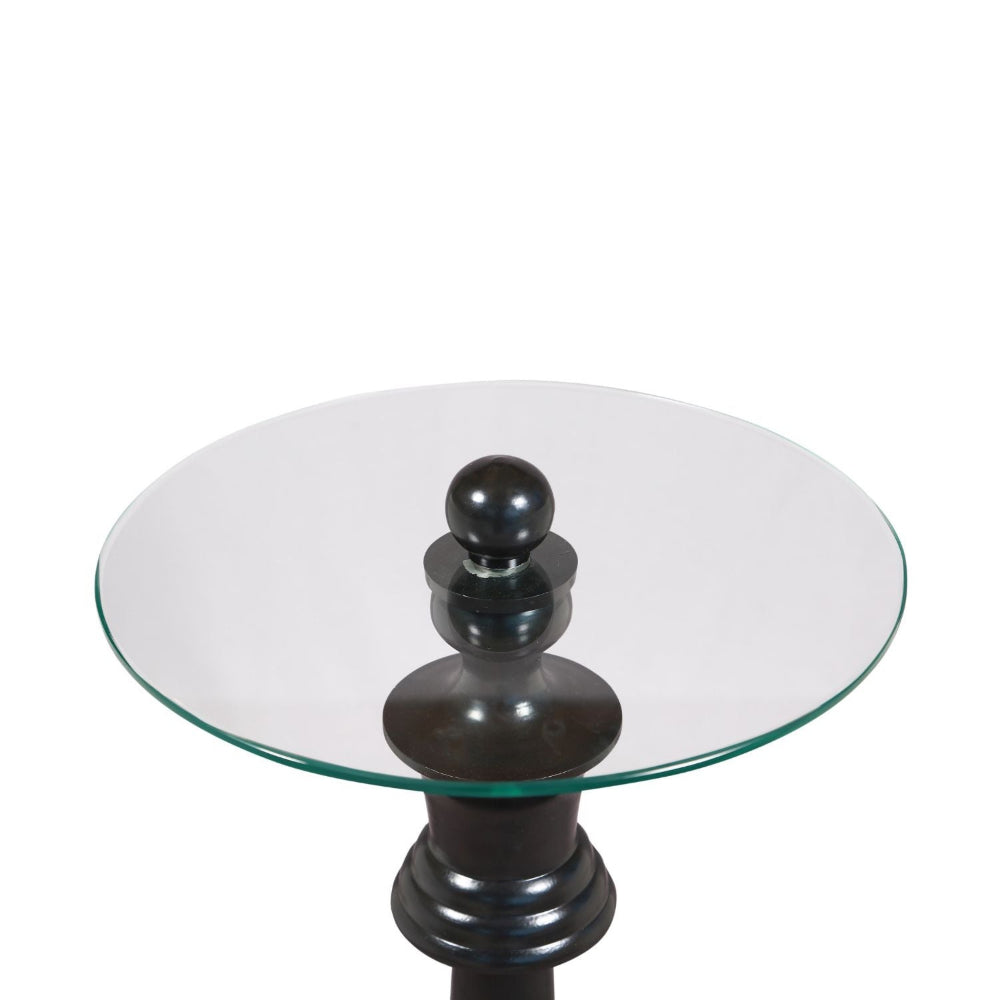 Manor House Black Chess King Base with Glass Top
