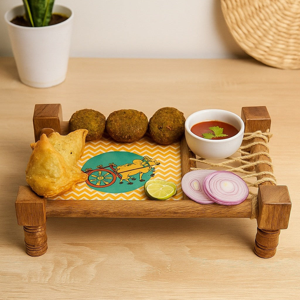 Manor House Bahaar Wooden Charpai (Khatiya) Platter
