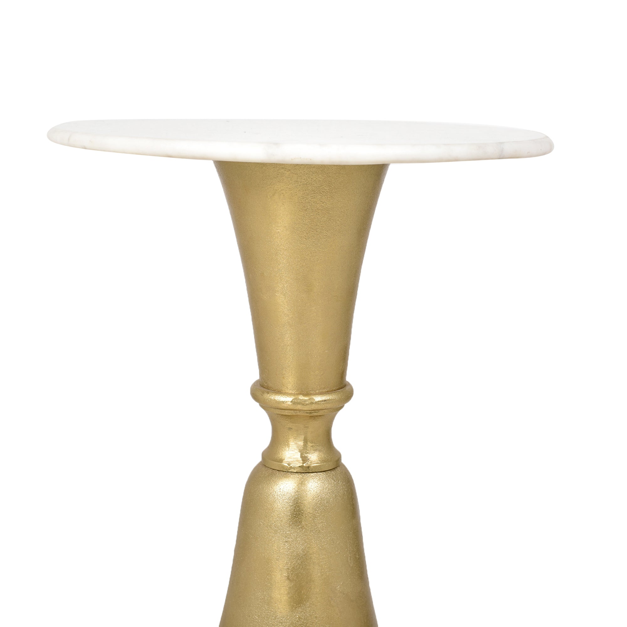 Hourglass Side Table Gold Finish 19 inches Tall
