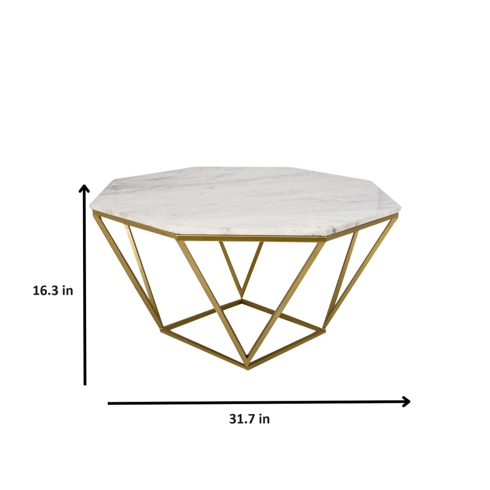 Signum Marble Hexagon Shaped Coffee Table 31 inches