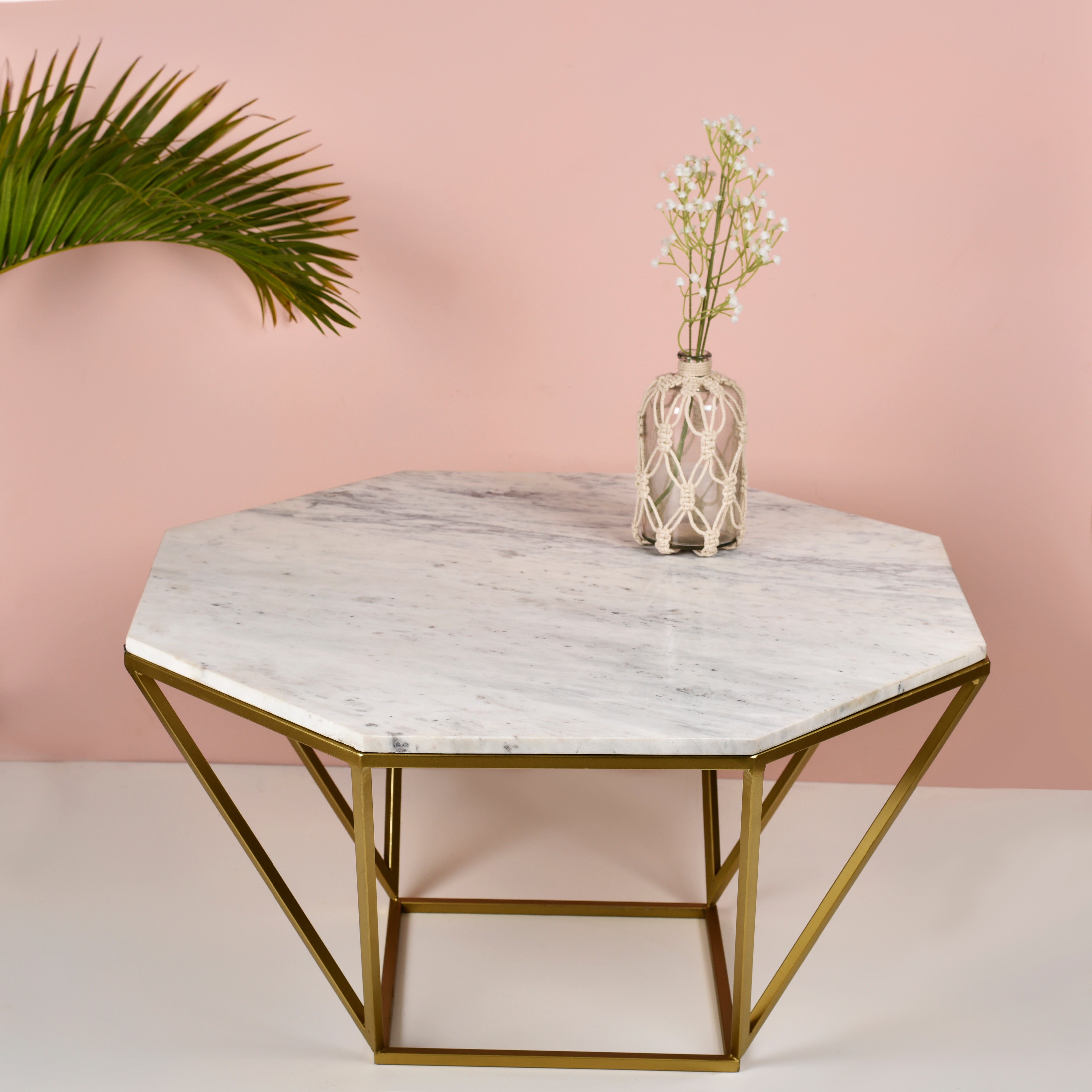 Signum Marble Hexagon Shaped Coffee Table 31 inches