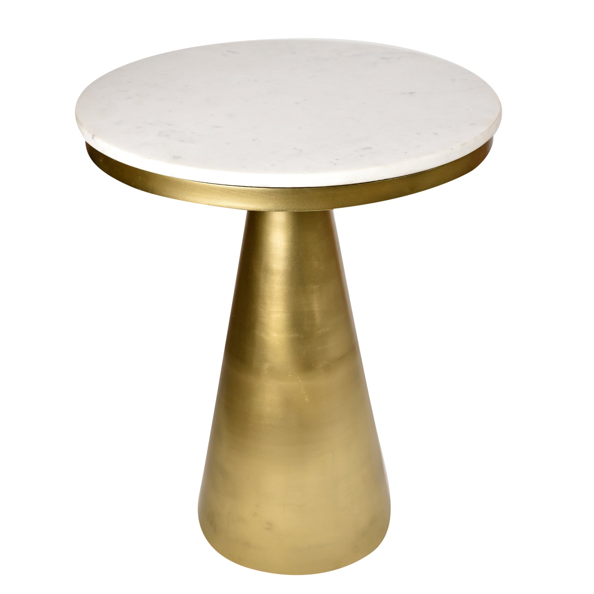 Cone Shaped Stand Marble Top Accent Table