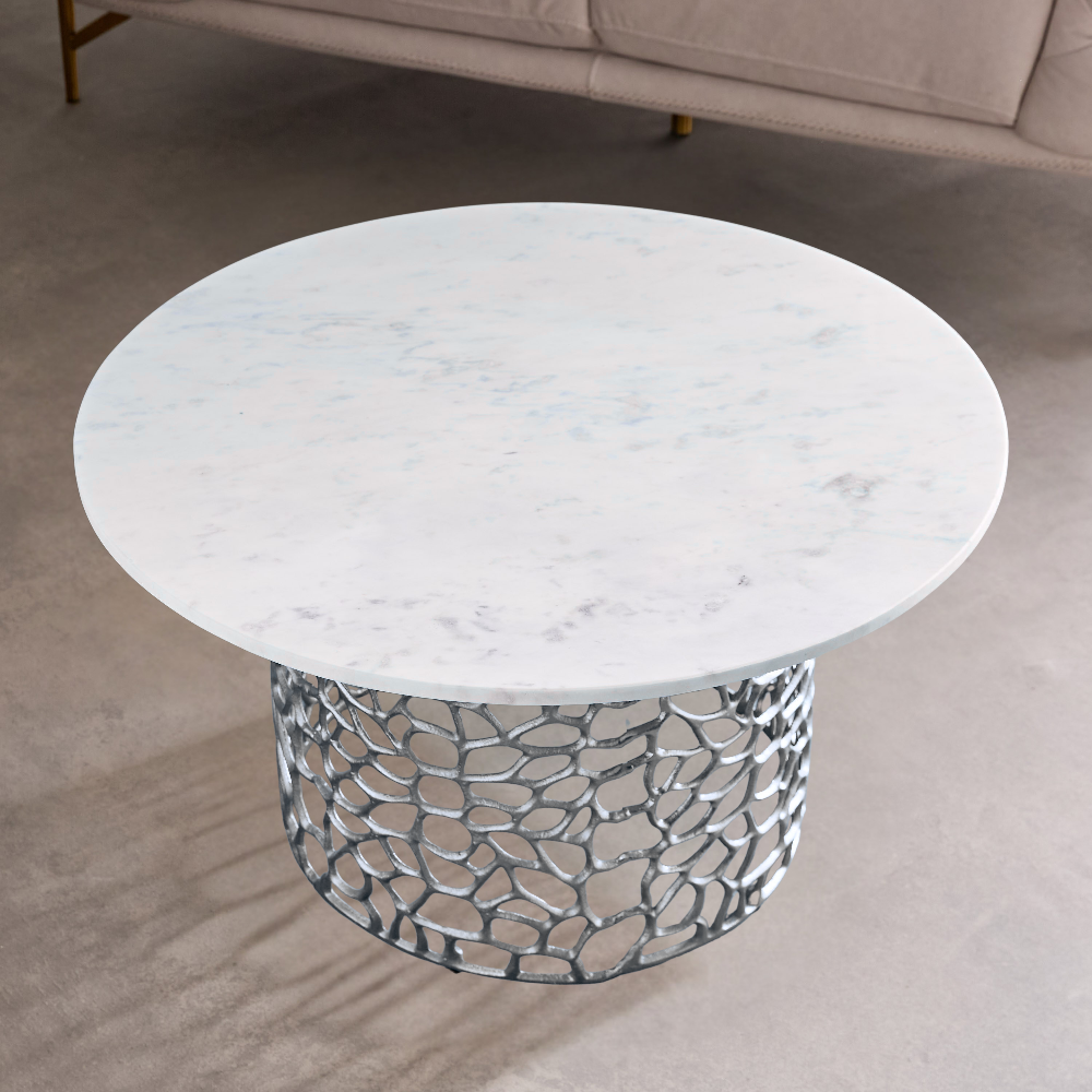 Dolce Marble Top Round Coffee Table for Living Room