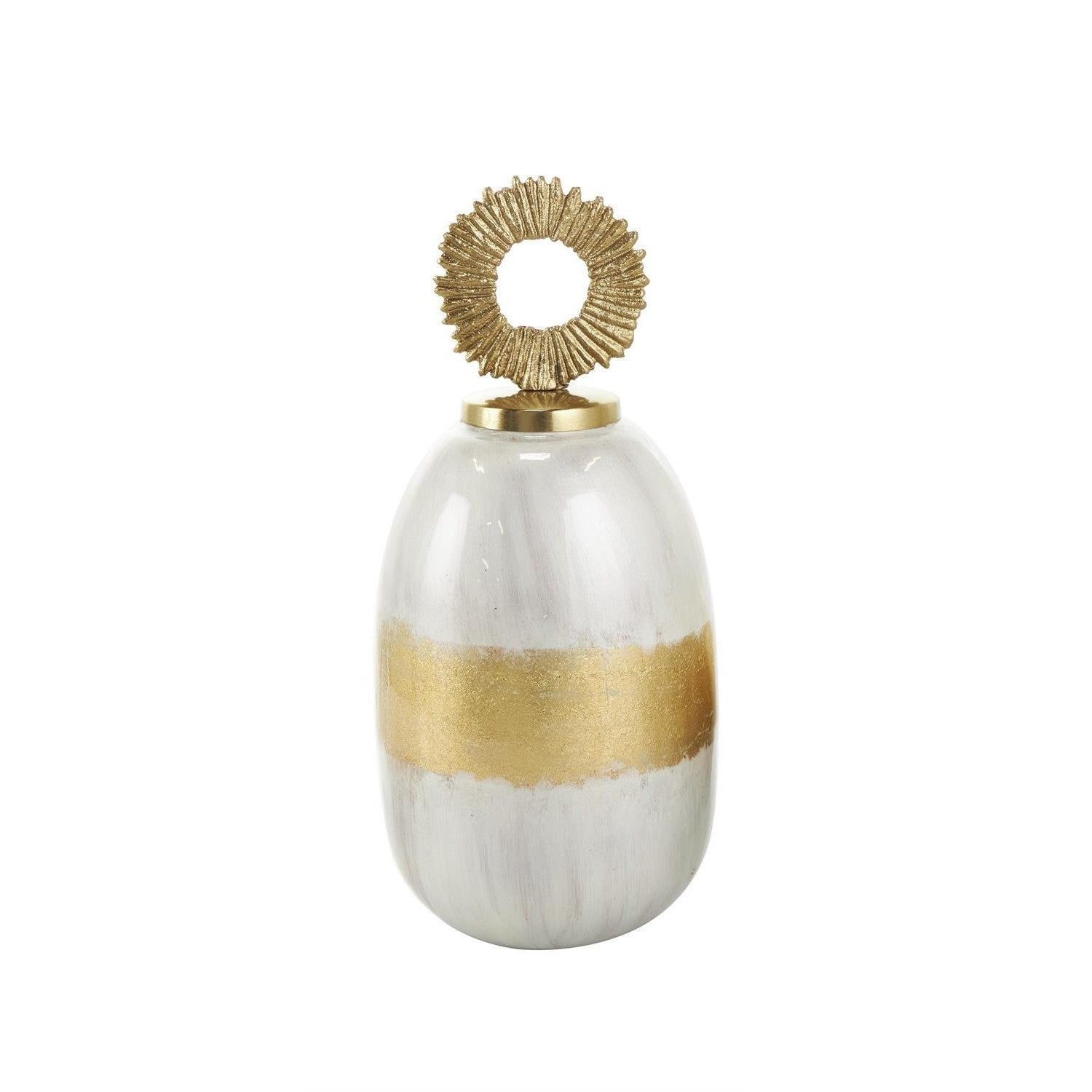 Pearl White and Gold Sculpture