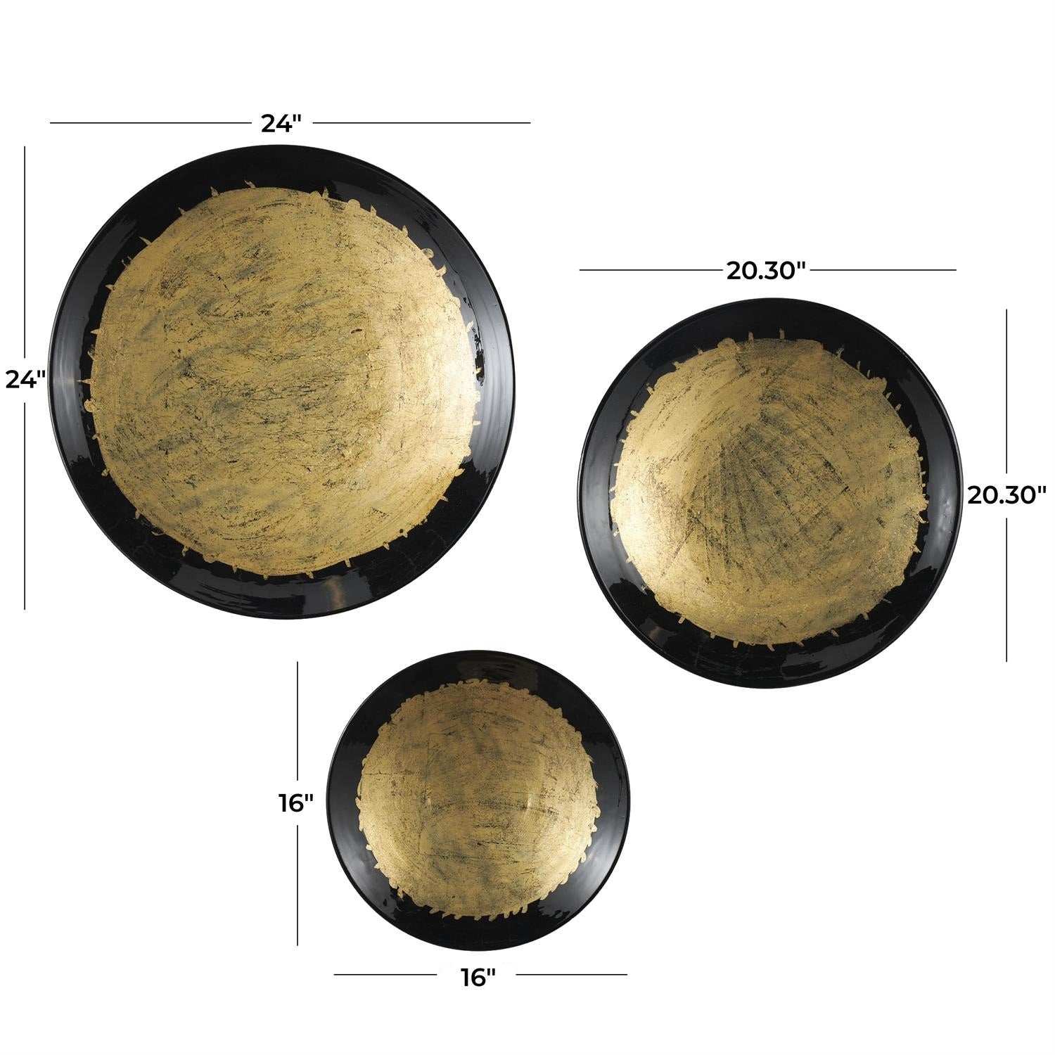 Indu Gold And Black wall decor Set Of 3
