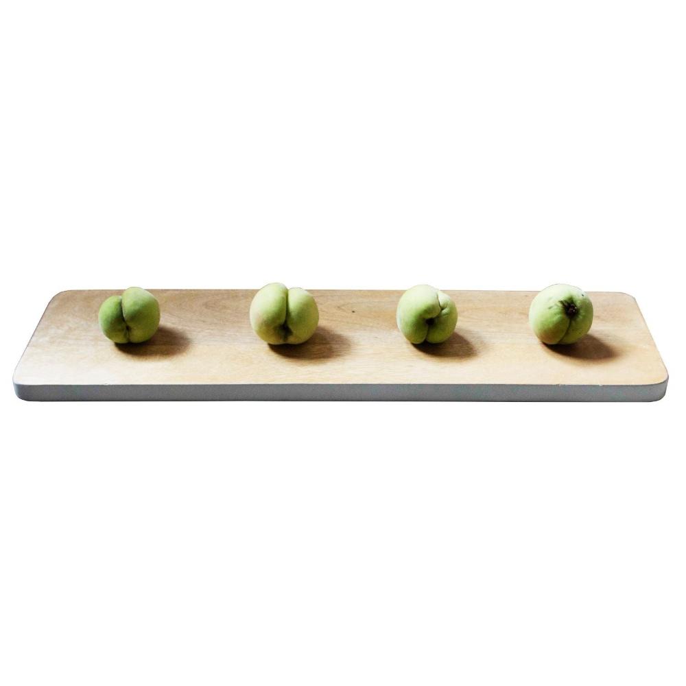 White Border Linear Chopping Board Cum Server