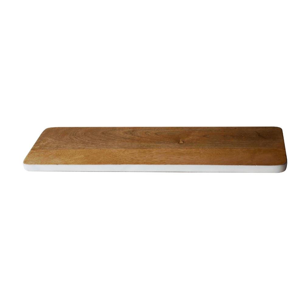 White Border Linear Chopping Board Cum Server