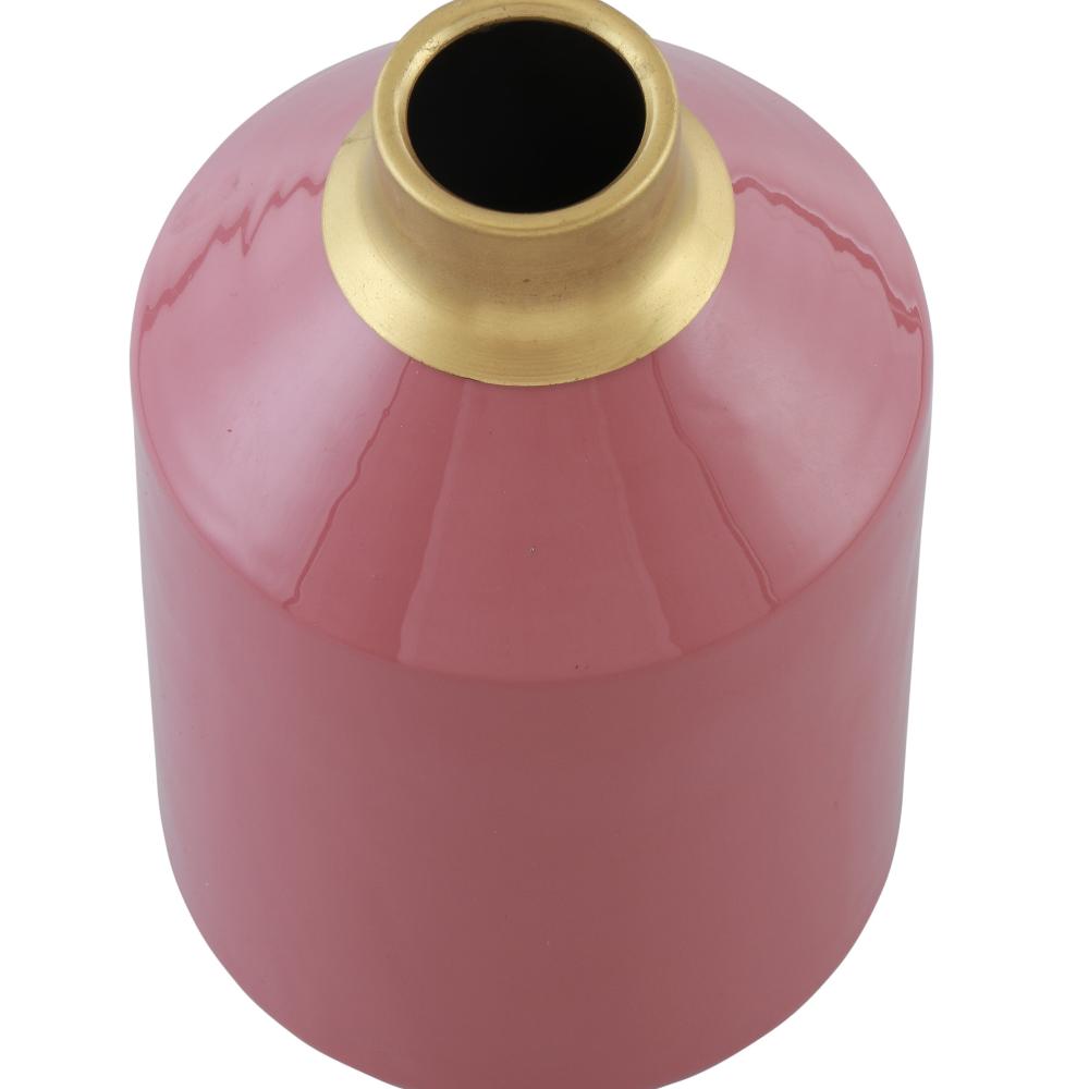 Merak Pink Metal Vase 9 inches