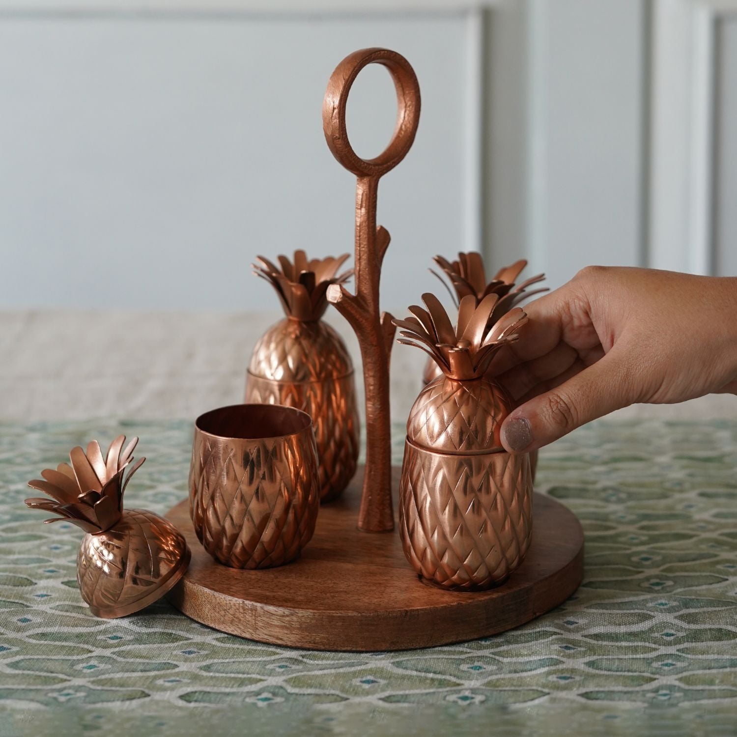 Pineapple Decorative Mukhwas Supari Set- Copper Finish